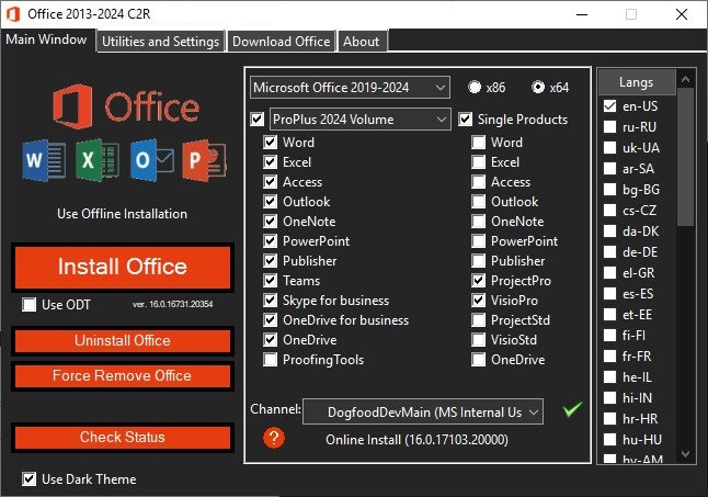 Office 2013–2024 C2R Install / Install Lite 7.7.7.1