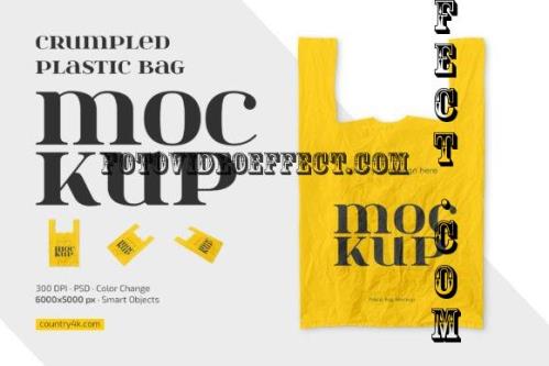 Crumpled Plastic Bag Mockup Set - 13462756