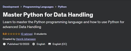 Master Python for Data Handling