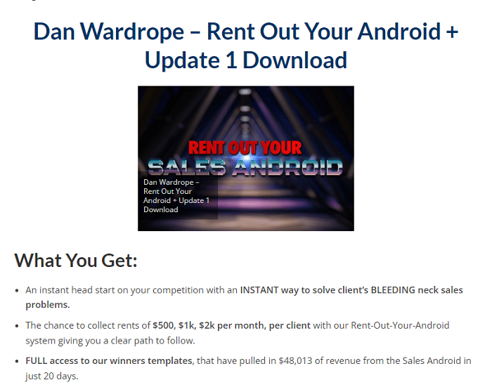 Dan Wardrope – Rent Out Your Android + Update 1 Download 2023