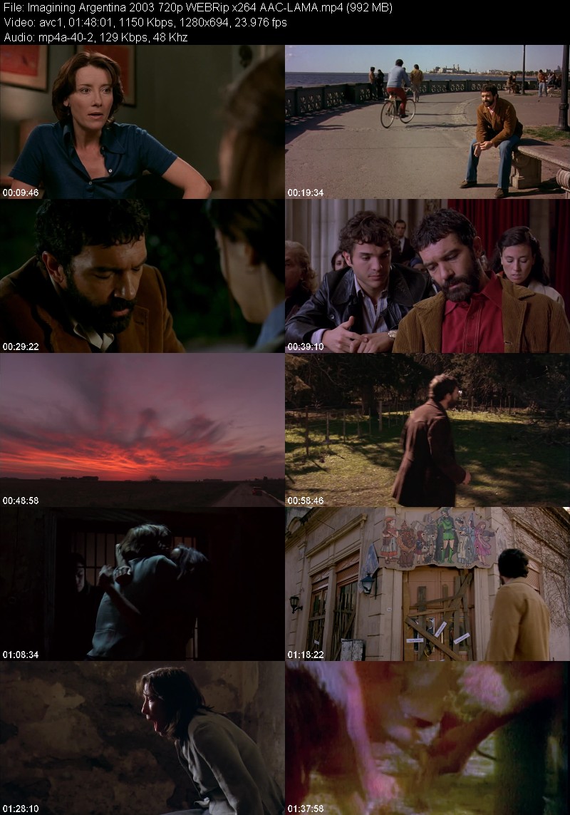 Imagining Argentina (2003) 720p WEBRip-LAMA 4e45378244f6cf6966ae4934a3176225