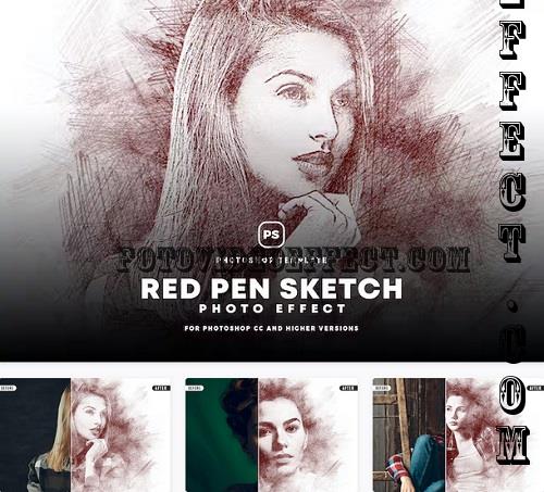 Red Pen Sketch Effect - 97T6MYR