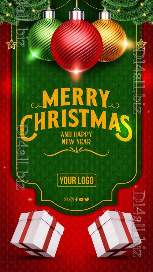 Social media stories happy instagram merry christmas and new year