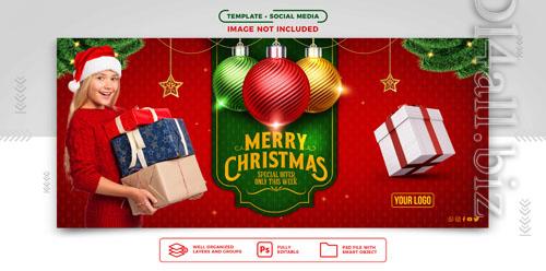 Social Media banner Post Design Template for Christmas Sale