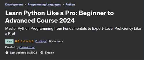 Learn Python Like a Pro Beginner to Advanced Course 2024
