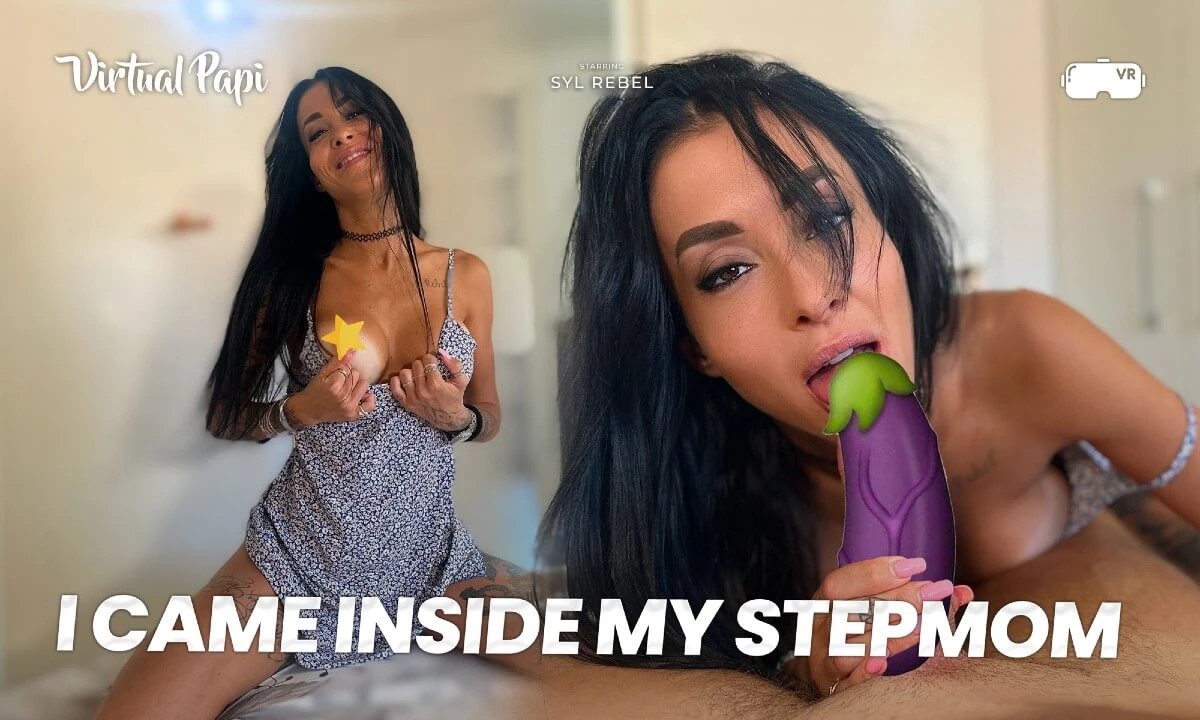 [Virtual Papi / SexLikeReal.com] Syl Rebel - I Came Inside Stepmom [12.12.2023, Blow Job, Boobs, Brunette, Close Ups, Cock Rubbing Pussy, Condom, Condom Creampie, Dildos, Hardcore, Long Hair, MILF, POV, Shaved Pussy, Skirts, Silicone, Step Mom, Stepfamily Role Play, Tan Lines, Tattoo, Toys, Virtual Reality, SideBySide, 6K, 2880p, SiteRip] [Oculus Rift / Quest 2 / Vive]