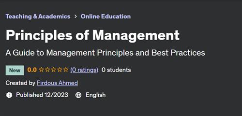 Principles of Management by Firdous Ahmed