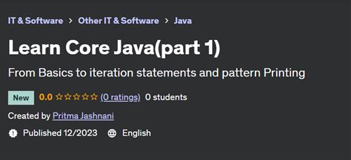 Learn Core Java(part 1)