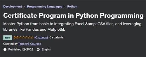 Certificate Program in Python Programming