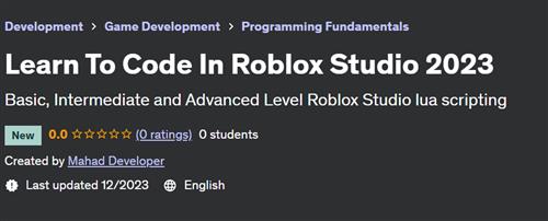 Learn To Code In Roblox Studio 2023