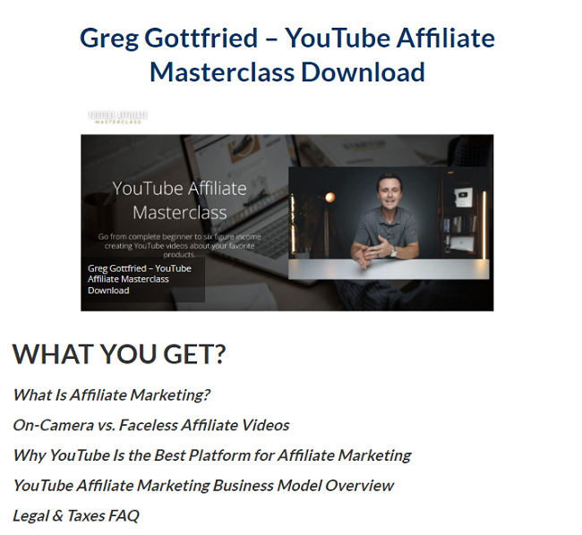 Greg Gottfried – YouTube Affiliate Masterclass Download 2023