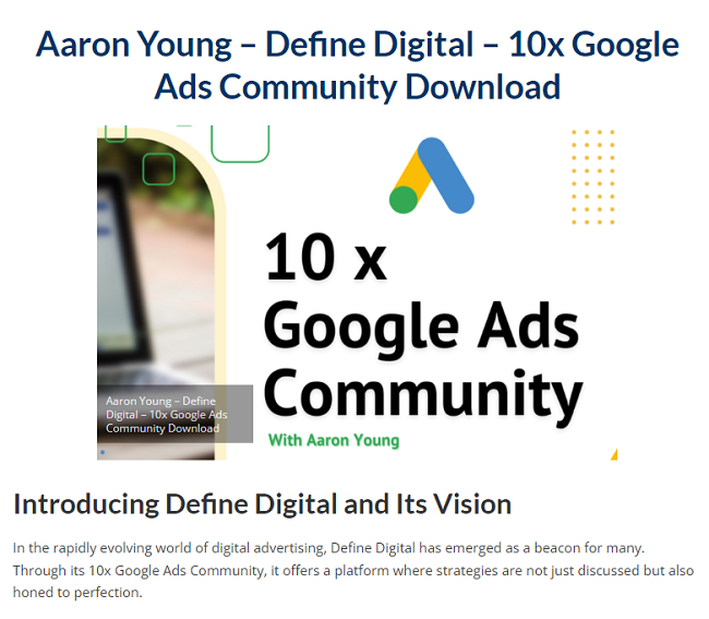 Aaron Young – Define Digital – 10x Google Ads Community Download 2023