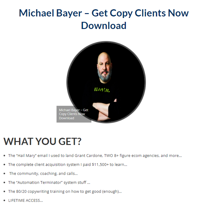 Michael Bayer – Get Copy Clients Now Download 2023