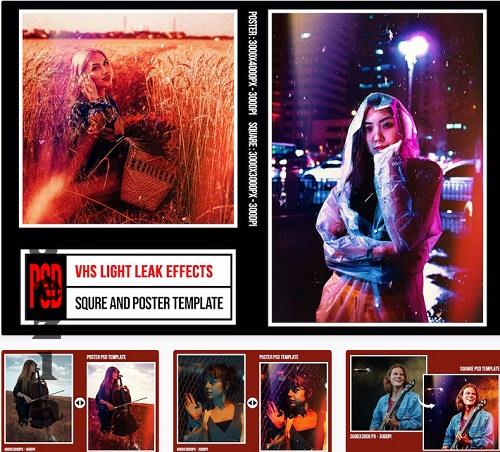 Square & Poster - VHS Light Leak Effects - UATDJM3