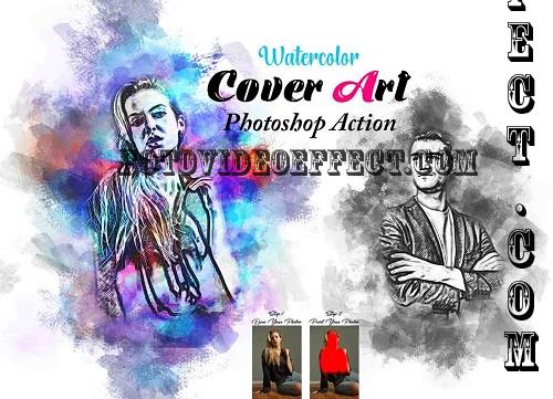 Watercolor Cover Art Ps Action - 91726078