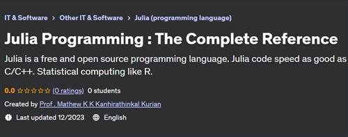 Julia Programming – The Complete Reference