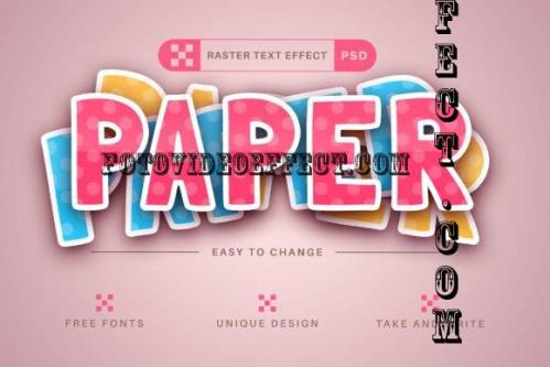 Paper Craft - Editable Text Effect - 13472286