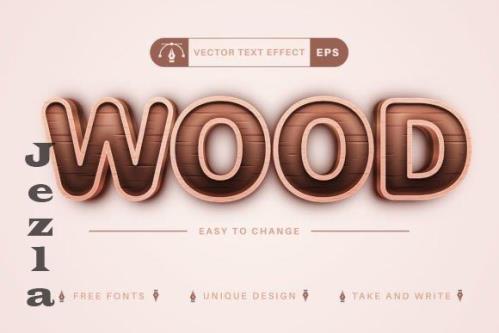 Wood Stroke - Editable Text Effect - 13465268