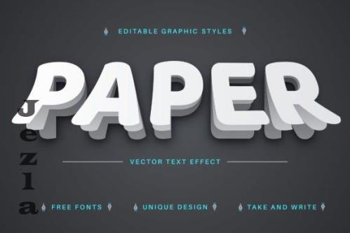 Paper Sticker - Editable Text Effect, Font Style - 2519388