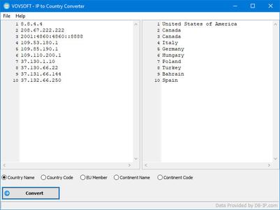 VovSoft IP to Country Converter 1.1.0