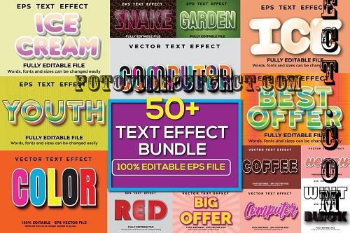 50+ 3D Vector Text Effect Bundle - 53 Premium Graphics
