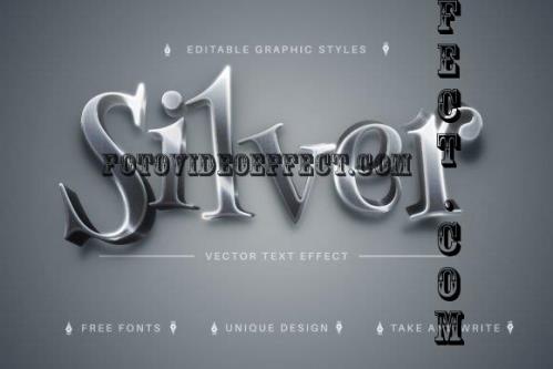 Silver - Editable Text Effect - 13471088