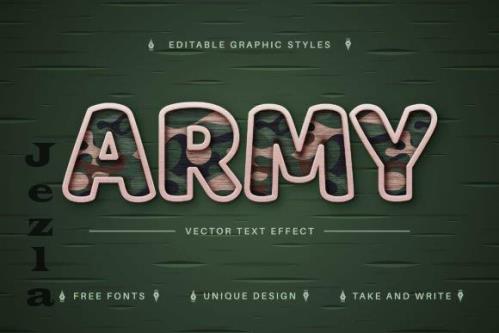 Army Textile - Editable Text Effect - 13465237