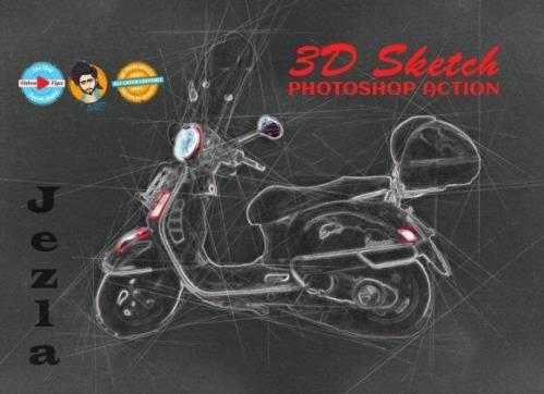 3D Sketch Photoshop Action - 6572609