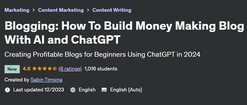 Blogging How To Build Money Making Blog With AI and ChatGPT