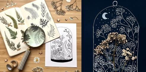 Draw Simple Botanical Doodles Inspired by Pressed Flowers