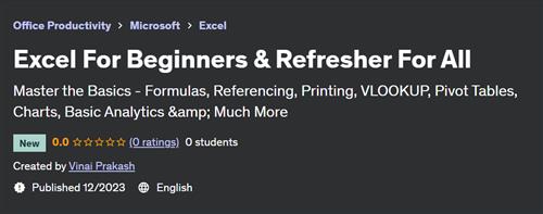 Excel For Beginners & Refresher For All