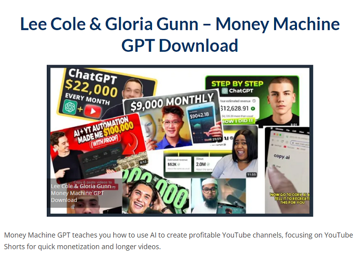 Lee Cole & Gloria Gunn – Money Machine GPT Download 2023