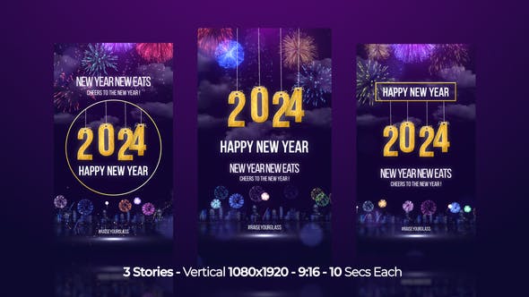 Videohive - Happy New Year Wishes 2024 Instagram Stories 49906155