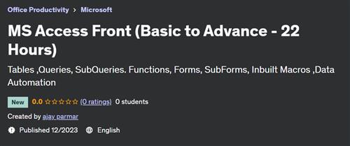 MS Access Database Front End (22 Hours)