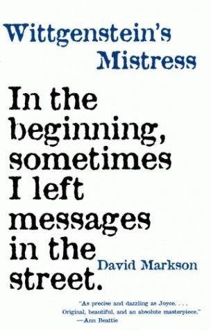 פילגשו של ויטגנשטיין (Wittgenstein's Mistress) by דיוויד מרקסון (David Markson)
