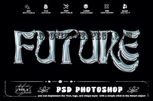 Future Chrome PSD Template Text Effect - P6RFKV4