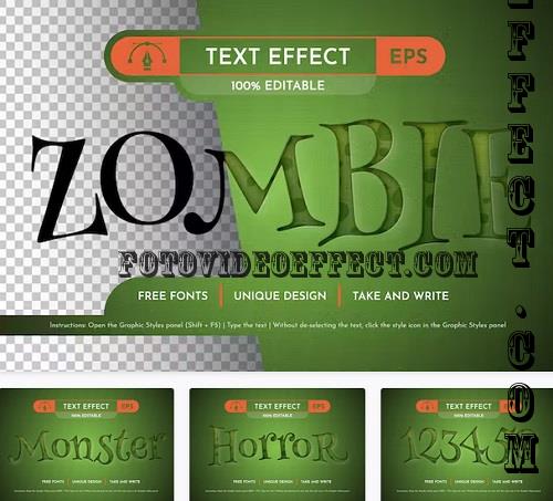 Zombie Embossed Editable Text Effect - 91568096