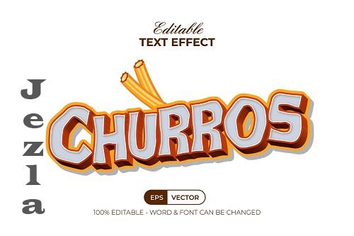 Churros Text Effect 3D Wave Style - 91728588