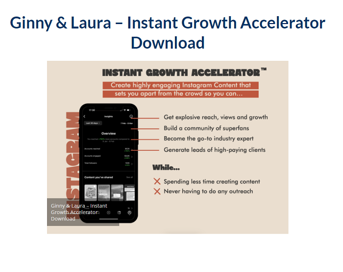 Ginny & Laura – Instant Growth Accelerator Download 2023