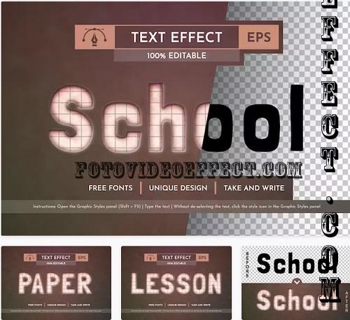 Retro School - Editable Text Effect - 91879853