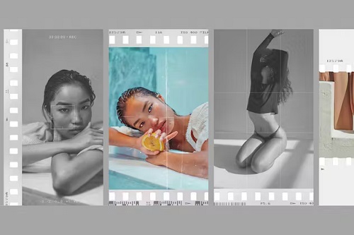4 Retro Film Frames Stories Overlays - 7EFH87H