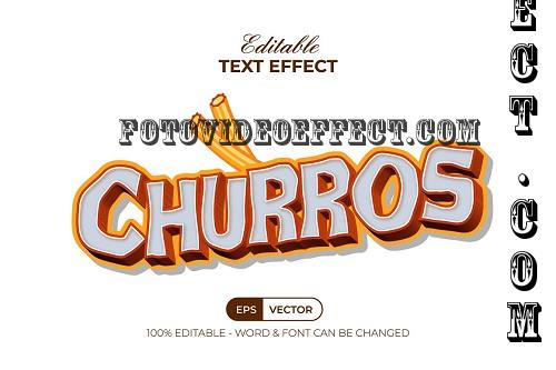 Churros Text Effect 3D Wave Style - 91728588