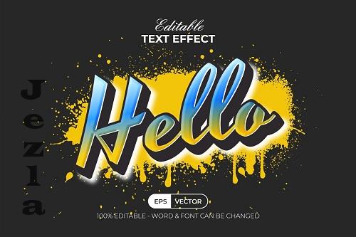 Hello Text Effect Graffiti Style - 91886276