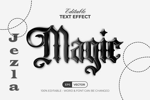 Magic Text Effect Black Style - 91884127