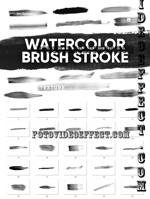 30 Watercolor Brush Stroke Texture - 91600551