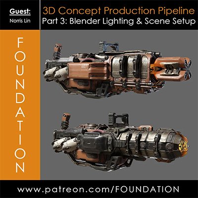 Gumroad – 3D Concept Production Pipeline, Part 3 Blender Lighting & Scene Set-Up