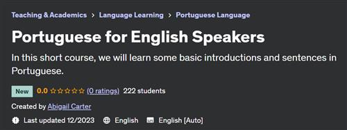 Udemy – Portuguese for English Speakers