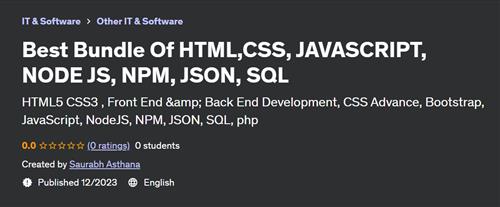 Best Bundle Of HTML,CSS, JAVASCRIPT, NODE JS, NPM, JSON, SQL