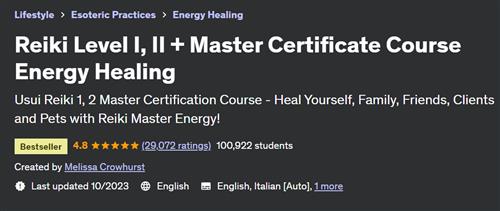 Reiki Level I, II + Master Certificate Course Energy Healing