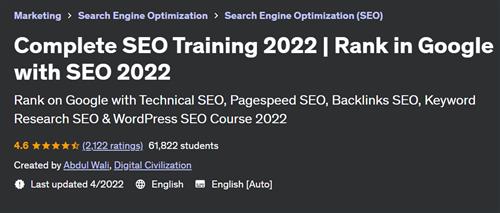 Complete SEO Training 2022 – Rank in Google with SEO 2022